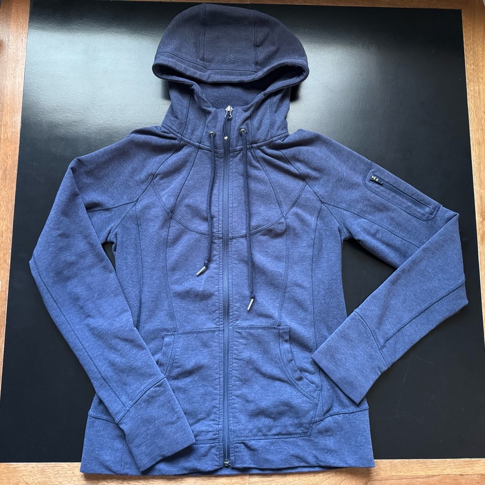 Athleta Deep Blue Zip-Up Hoodie M